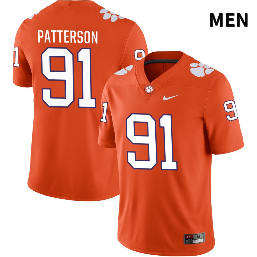 Men's Clemson Tigers Zaire Patterson #91 College Orange NIL 2022 NCAA Authentic Jersey Comfortable IPA07N2Y